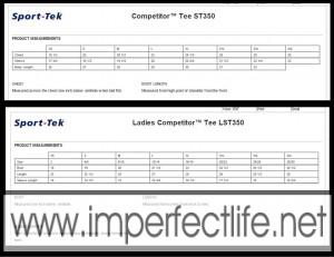 sizing for imperfect life technical shirt